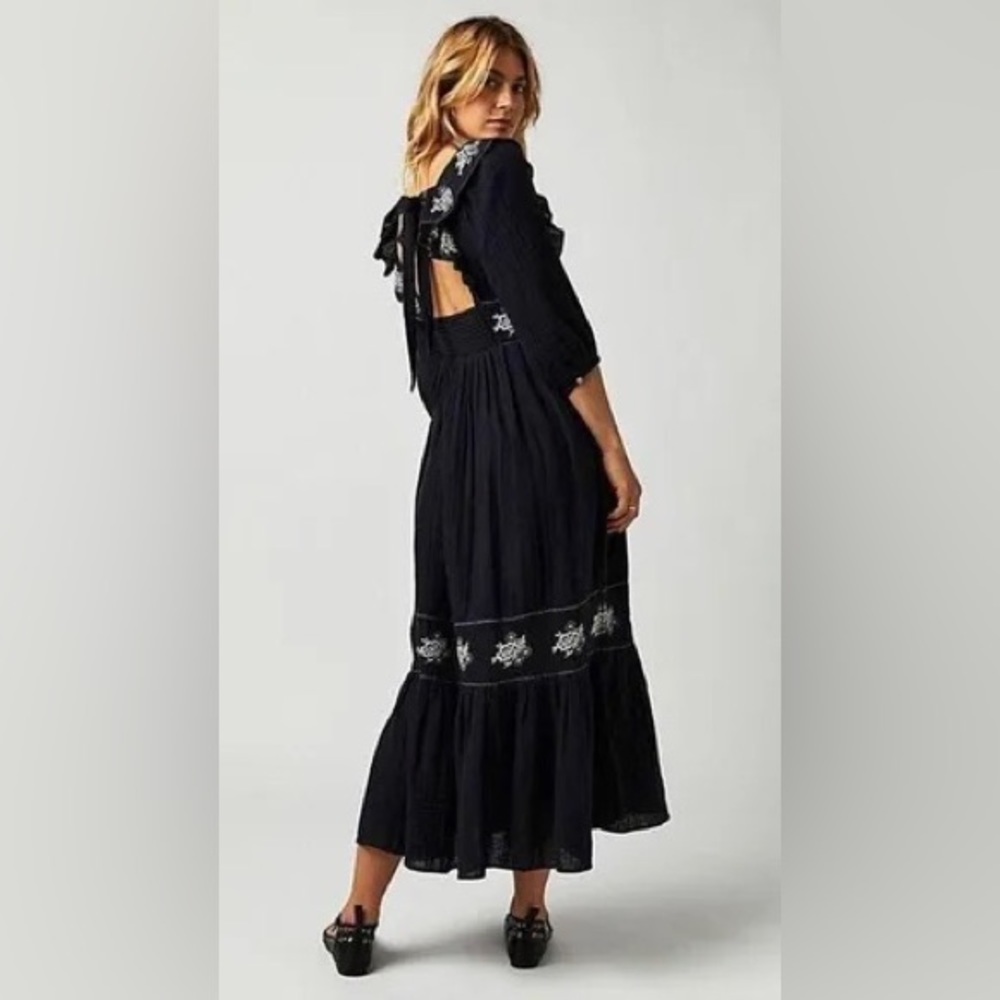 Free People Lovers Lane Black Dress